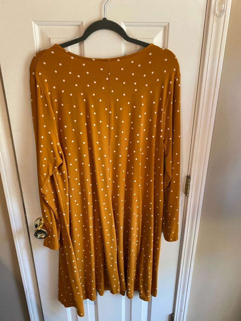 Old Navy Mustard Yellow Polka Dot Dress  Size XXL Soft Comfortable Career Wear - Picture 6 of 8